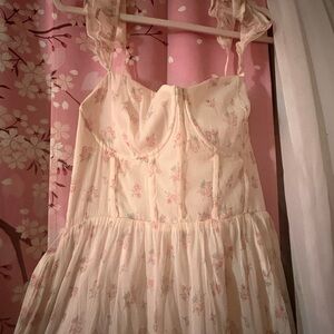 Floral Cream Maxi Dress